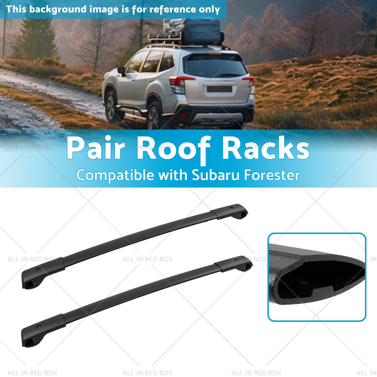 {{ Pair Balck Roof Racks Cross Bars Suitable For Subaru Forester 2008-2021 }} - Buy Car Parts Online at {{ Kaka Auto Parts }}.