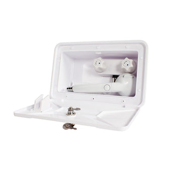 compare product 1 Set External RV Caravan Shower Box Exterior Faucet Camper Trailer Boat White
