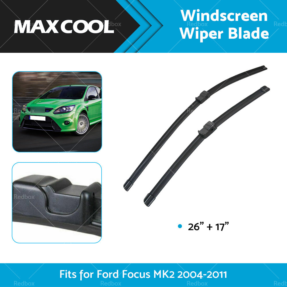 {{ Pair Front Windscreen Wiper Blades 26 inch   17 inch  Fits For Ford Focus MK2 2004-2011 }} - Buy Car Parts Online at {{ Kaka Auto Parts }}.