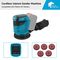 {{ Cordless 125MM Random Orbital Sander Machine Suitable For Makita 18V Battery }} - Buy Car Parts Online at {{ Kaka Auto Parts }}.