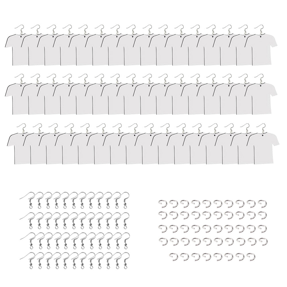 Blank Wood MDF Earrings 48x Double-Sided DIY Football Shirt Jewelry Suitable For DIY Crafting