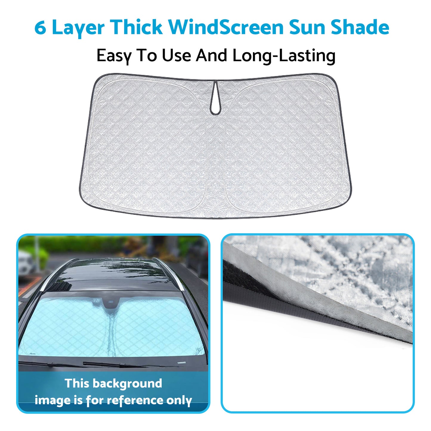 WindScreen Sun Shade Suitable For Ford Everest UA UB 2020-2024 6 Layer Thick