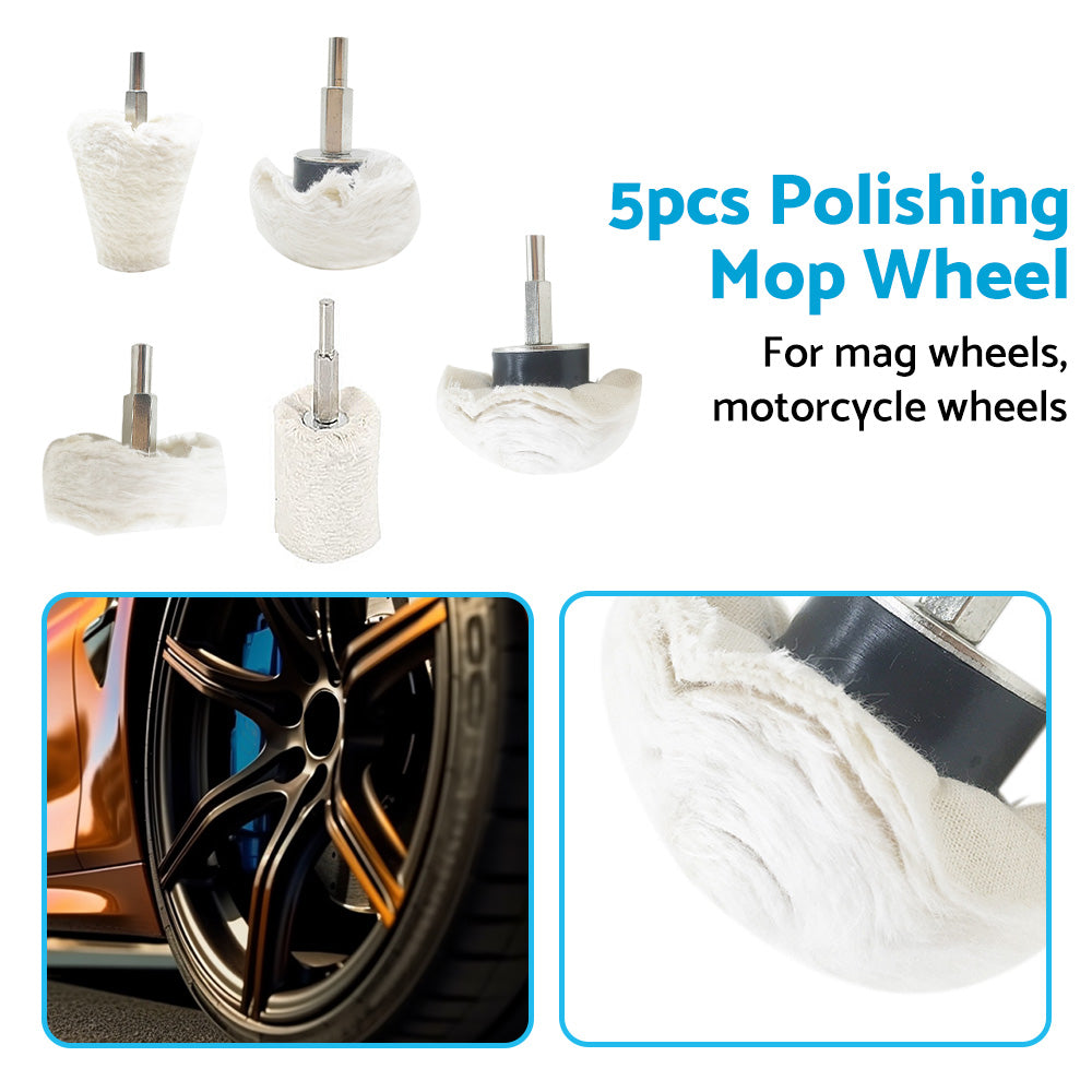 {{ 5PCS Polishing Buffing Pad Mop Wheel Drill Kit for Manifold Aluminum Stainless }} - Buy Car Parts Online at {{ Kaka Auto Parts }}.