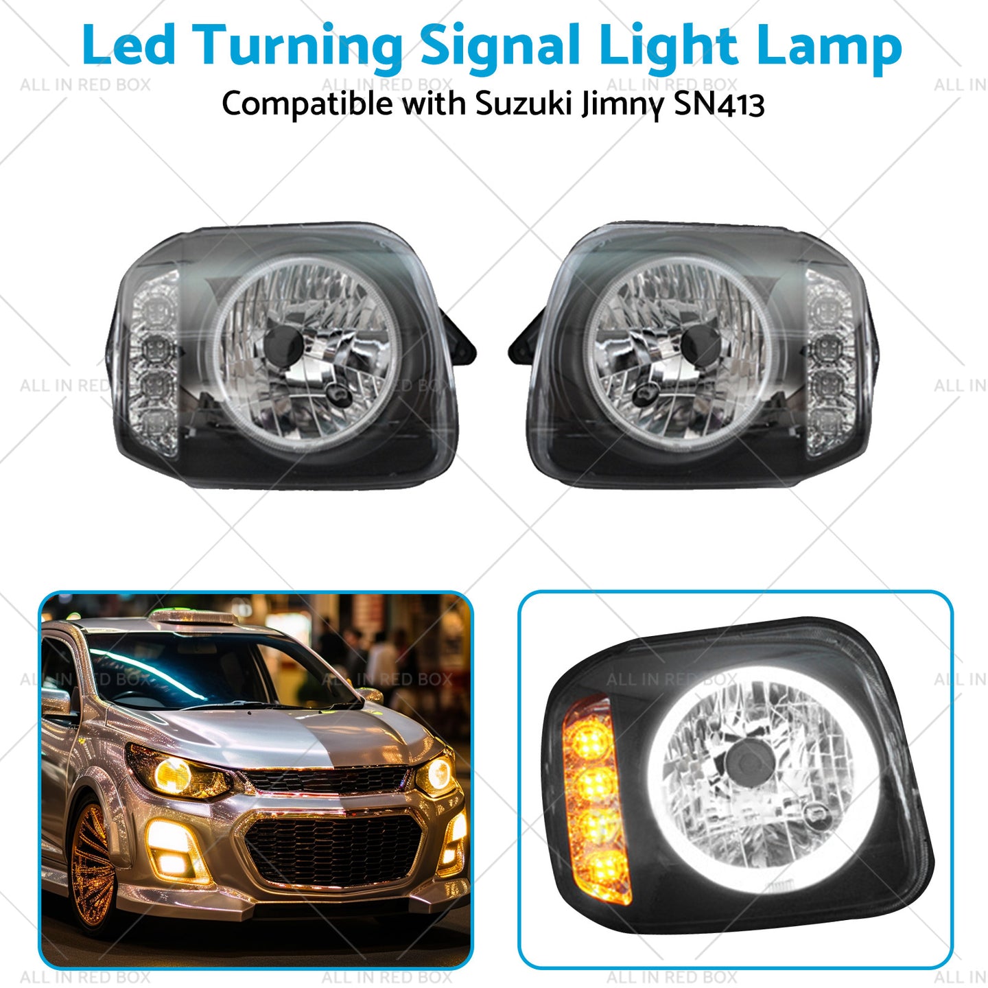 {{ Led Turning Signal Light Lamps  Angel Eyes  Suitablefor Suzuki Jimny SN413 98-17 }} - Buy Car Parts Online at {{ Kaka Auto Parts }}.