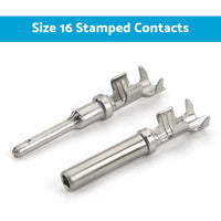 {{ 20 or 50 or 100 Pair Deutsch Solid Terminal No. 16 Stamped Contact Pins Male Female }} - Buy Car Parts Online at {{ Kaka Auto Parts }}.
