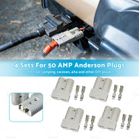 {{ 4 Sets For 50 AMP Anderson Plugs Terminals 4WD Caravan Camping Solar Car }} - Buy Car Parts Online at {{ Kaka Auto Parts }}.