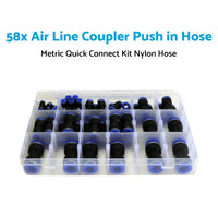 {{ 58pcs Air Line Coupler Push in Hose Joiner Metric Quick Connect Kit Nylon Hose }} - Buy Car Parts Online at {{ Kaka Auto Parts }}.