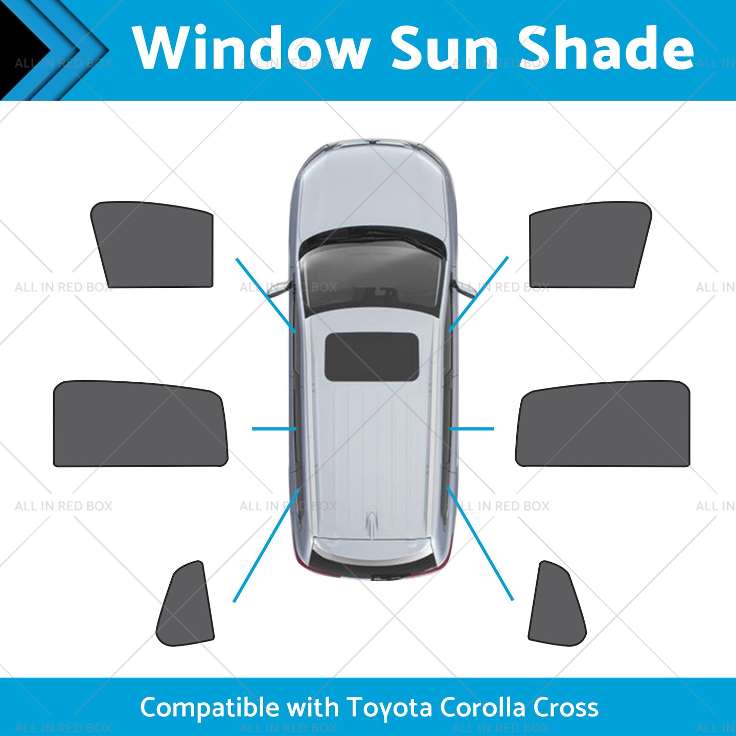 {{ Front Rear Port Window Magnetic Mesh Sun Shade Suitable for Toyota Corolla Cross }} - Buy Car Parts Online at {{ Kaka Auto Parts }}.