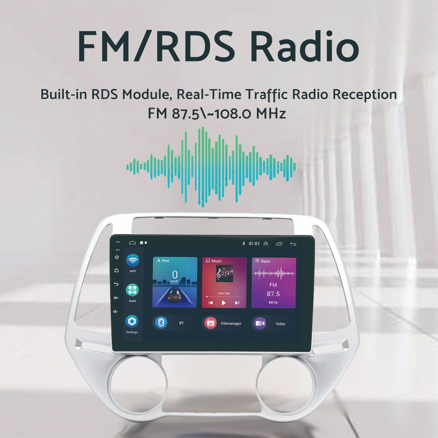 Car Radio Android 13 GPS BT Apple CarPlay Suitable For Hyundai i20 2012-2015