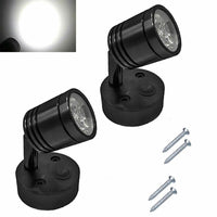 2x 12V LED Interior Spot Reading Light Wall Lamp with Switch Suitable For Caravan Camper