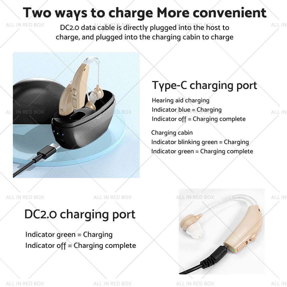 Rechargeable Digital Hearing Aid Severe Loss Ear Aid HIGH-POWER Sound Amplifier