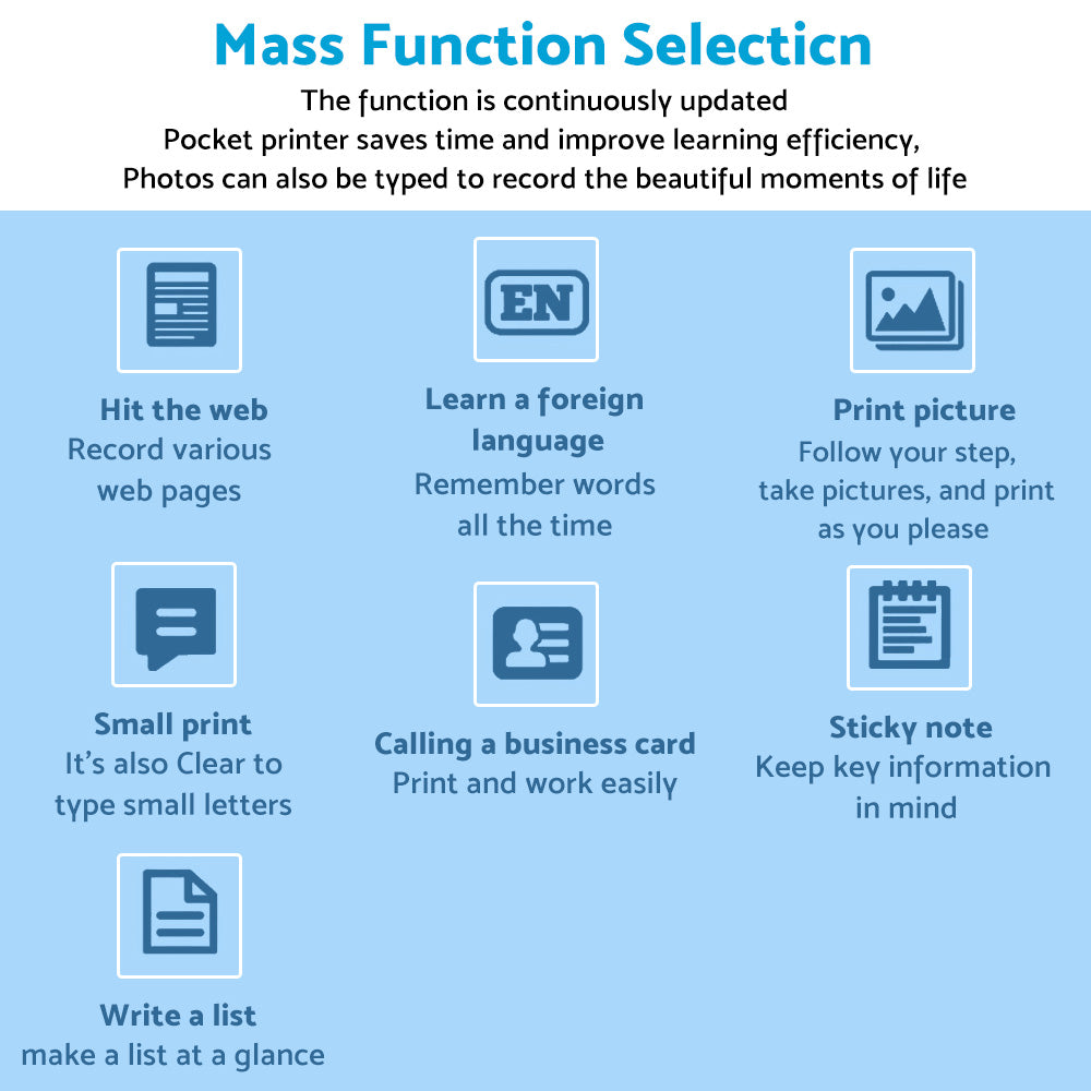 Pocket Thermal Printer Mini Bluetooth Label & Photo Printing Machine Suitable For Mobile Phone