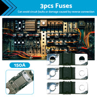 {{ 3PCS 150 AMP Mega Fuse Heavy Duty Dual Battery Mining System High Current 150A }} - Buy Car Parts Online at {{ Kaka Auto Parts }}.