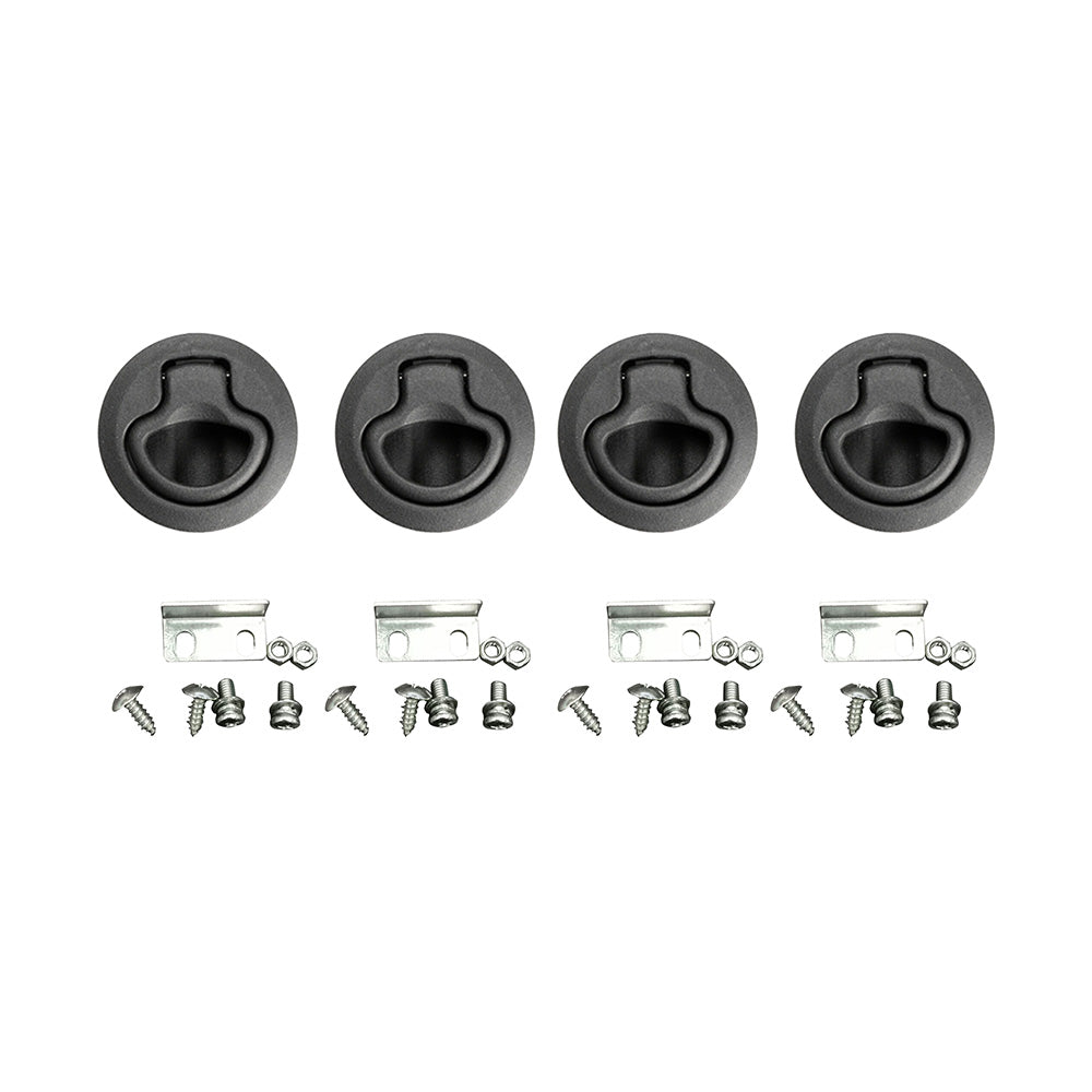 4x Round Flush Pull Slam Hatch Latch Door Lock Suitable For RV / Marine / Boat / Caravan