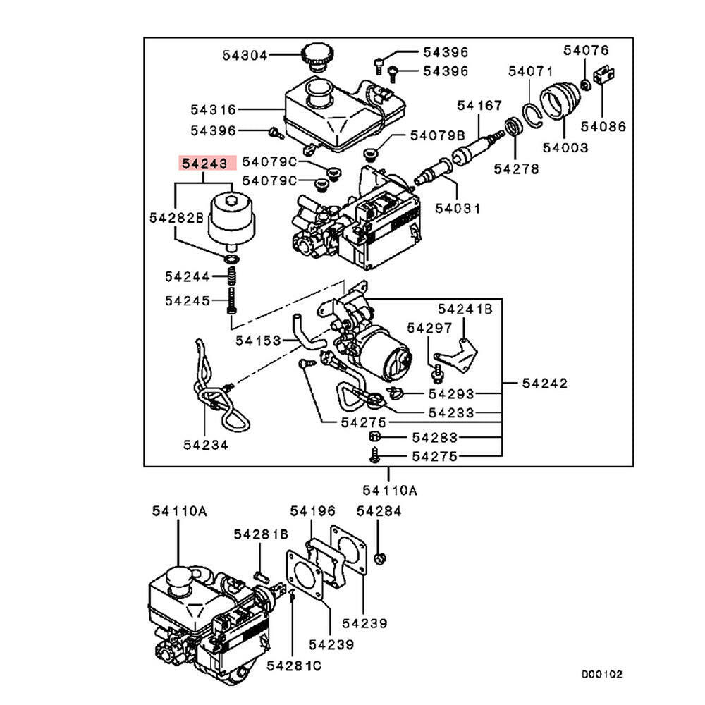 Brake Master Cylinder Accumulator Suitable For Mitsubishi Pajero NP NS NT NW 1986–2020