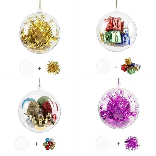 10pcs 8cm 10cm Christmas Balls Xmas Tree Ornament Decoration Plastic Bubbles AU