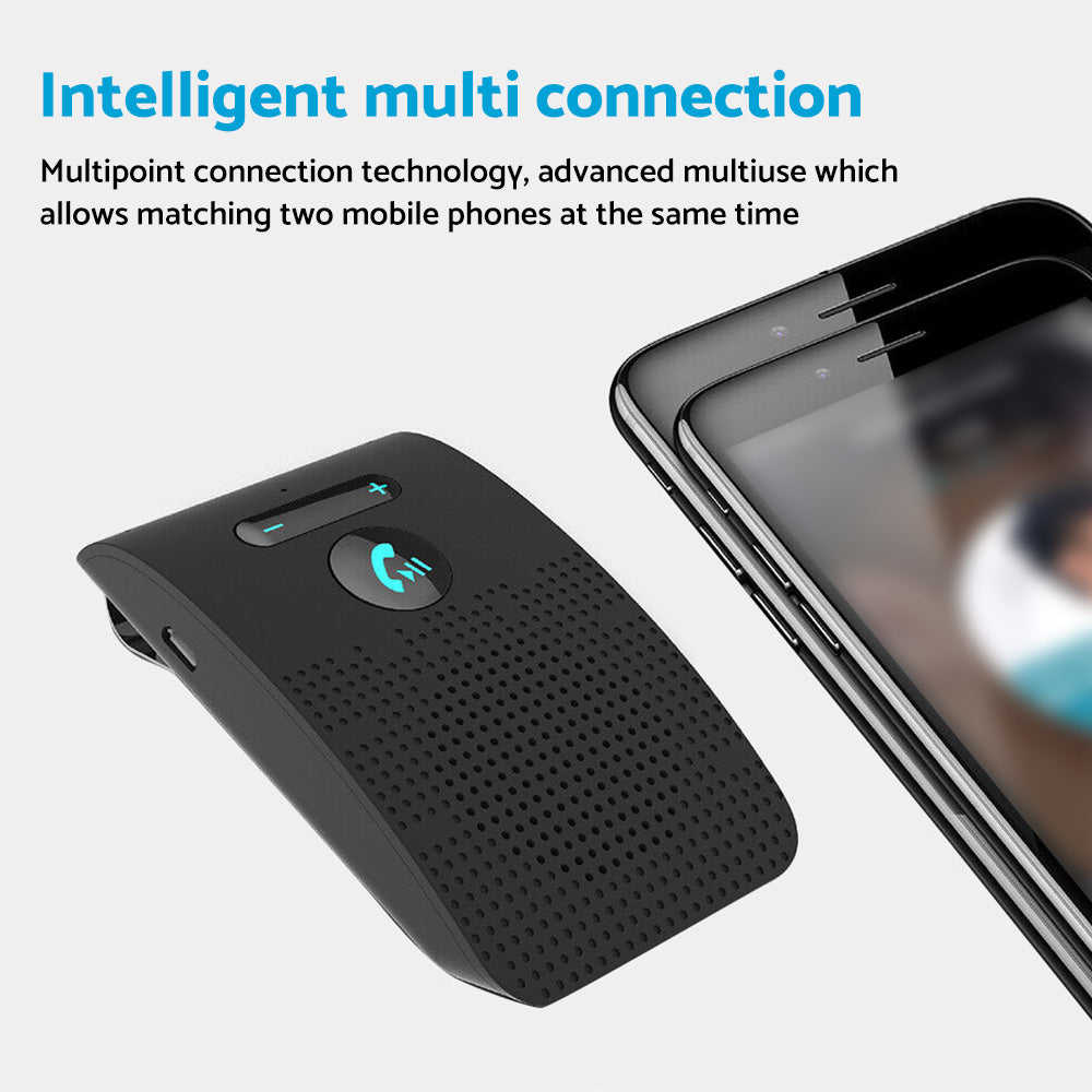 Wireless Car Bluetooth Handsfree Speaker Phone With Sun Visor Clip Black