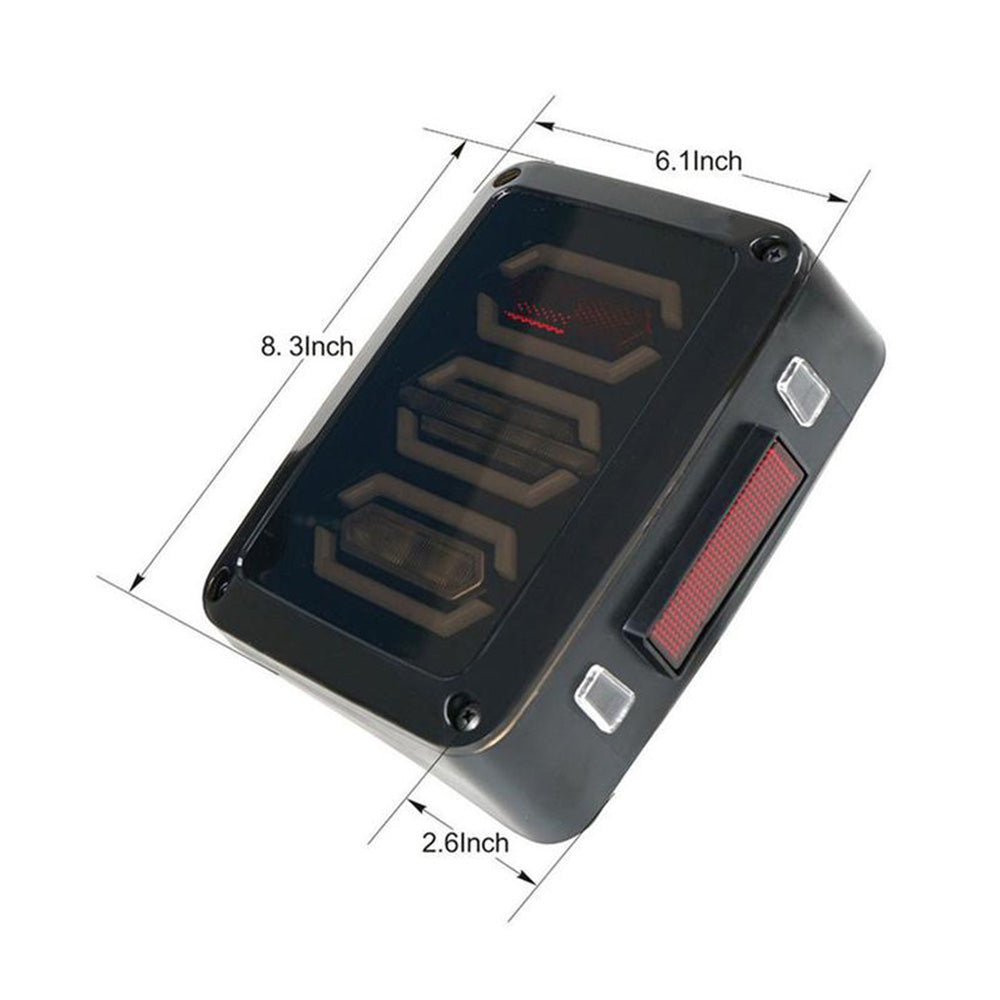 Smoked LED Tail Lights Rear Lamp Suitable For Jeep Wrangler JK 2007-2017