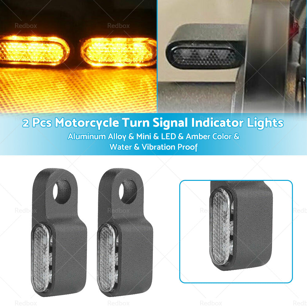 {{ 2X Mini LED Motorcycle Turn Signal Indicator Amber Blinker Light Lamp Black 3LED }} - Buy Car Parts Online at {{ Kaka Auto Parts }}.