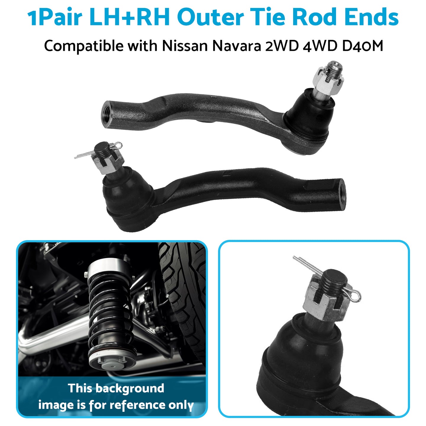 {{ 2x LHRH Outer Tie Rod Ends Suitable for Nissan Navara 2WD 4WD D40M Chassis VSK }} - Buy Car Parts Online at {{ Kaka Auto Parts }}.