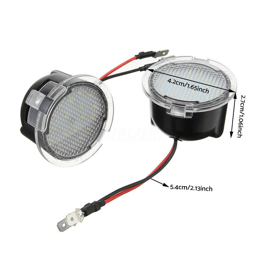 2X Under Mirror 6000K LED Light Puddle Lamps Suitable for Ford Ranger PX2 PX3