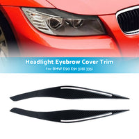Carbon Fiber Headlight Eyebrow/Eyelids Cover Trim Suitable For BMW E90/E91 328i & 335i