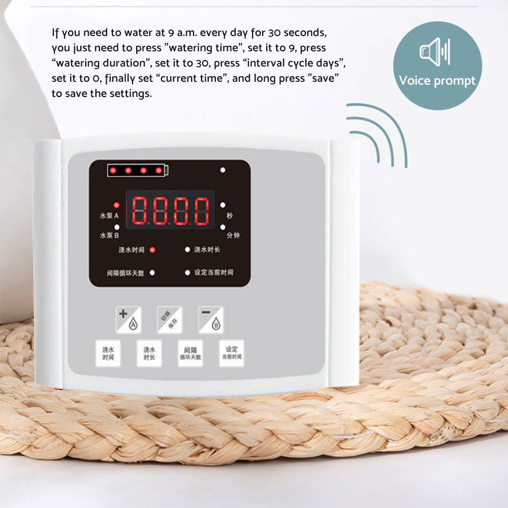 Smart Drip Self-Watering Irrigation Timer Kit 10M Solar-Powered Automatic Plant Watering System