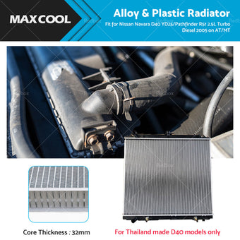 compare product Radiator Suitable For Nissan Navara D40 / Pathfinder R51 2005-On 2.5L YD25 Turbo Diesel Automatic & Manual