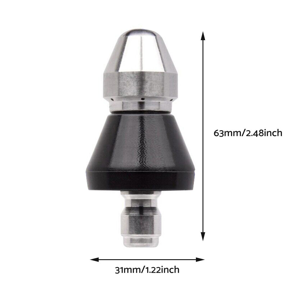 High-Pressure Drain Nozzle Suitable For Sewer Pipe Cleaning With 1 Front & 6 Rear Jets