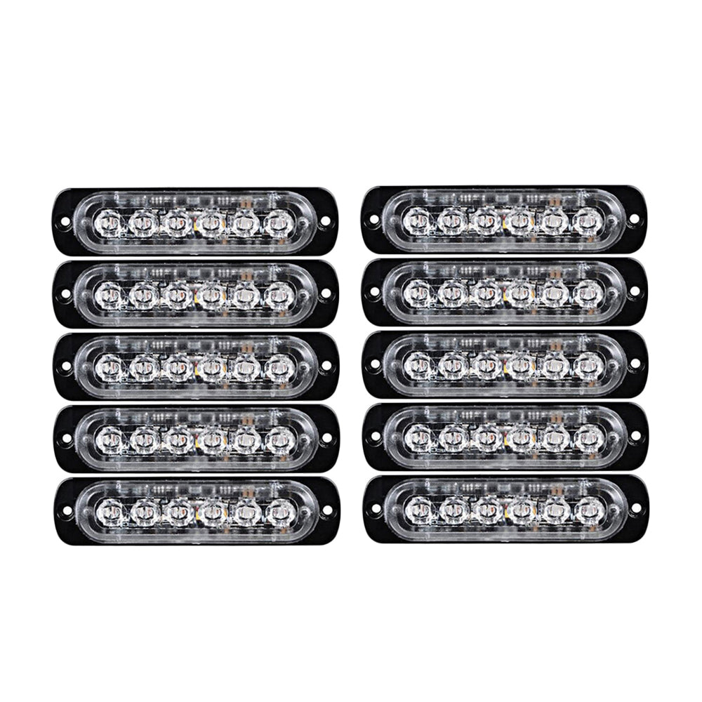 {{ 10 Pcs Amber Recovery Strobe 6 LED Lights Orange Grill Breakdown Flashing Beacon }} - Buy Car Parts Online at {{ Kaka Auto Parts }}.