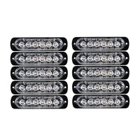 {{ 10 Pcs Amber Recovery Strobe 6 LED Lights Orange Grill Breakdown Flashing Beacon }} - Buy Car Parts Online at {{ Kaka Auto Parts }}.