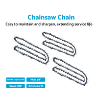3x 20'' 3/8 .058 72DL Chainsaw Chain Suitable For Partner Jonsered Makita Opem