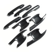 Carbon Fiber Look Door Handle Bowl Strip Covers Suitable for Toyota Kluger 2021–2025