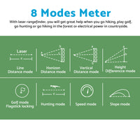 1200M Laser Golf Range Finder With Slope On/Off, LCD Display & Vibration