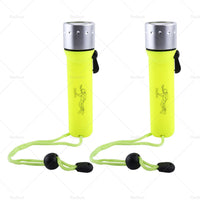 2pack Waterproof Bright LED Scuba Diving Underwater Flashlight Torch Light Lamp