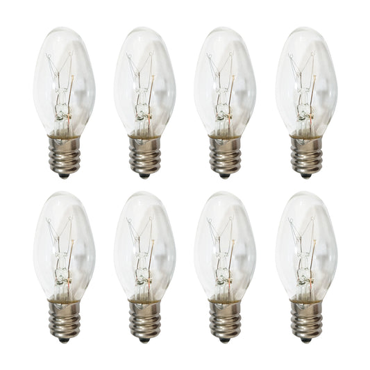 8x 7W/10W 240V E12/E14 Clear Bulbs Suitable For Night Light Replacement Warm Yellow Light