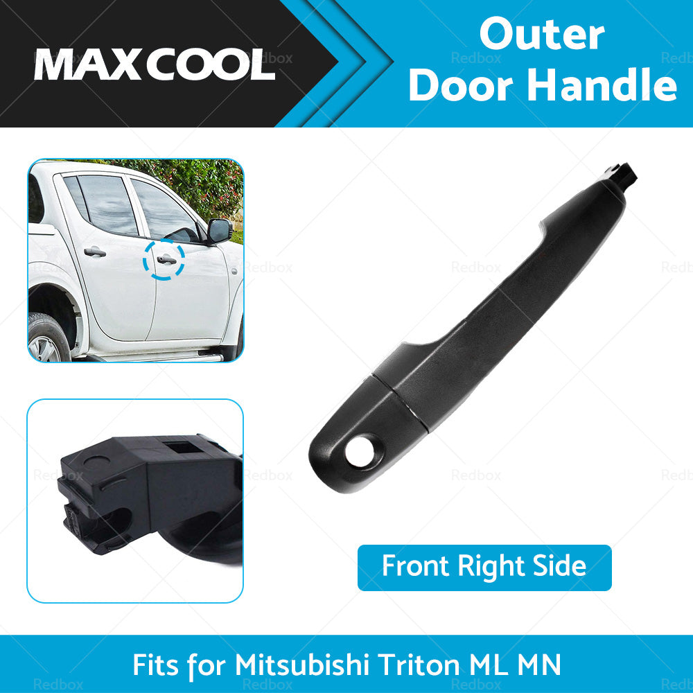 {{ Black Front Right Outer Door Handle Suitable For Mitsubishi Triton ML MN 06-15 }} - Buy Car Parts Online at {{ Kaka Auto Parts }}.