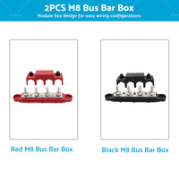 {{ 2PCS M8 4 Post 250A DC 48V Studs Bus Bar Power Distribution Box Terminal Block }} - Buy Car Parts Online at {{ Kaka Auto Parts }}.
