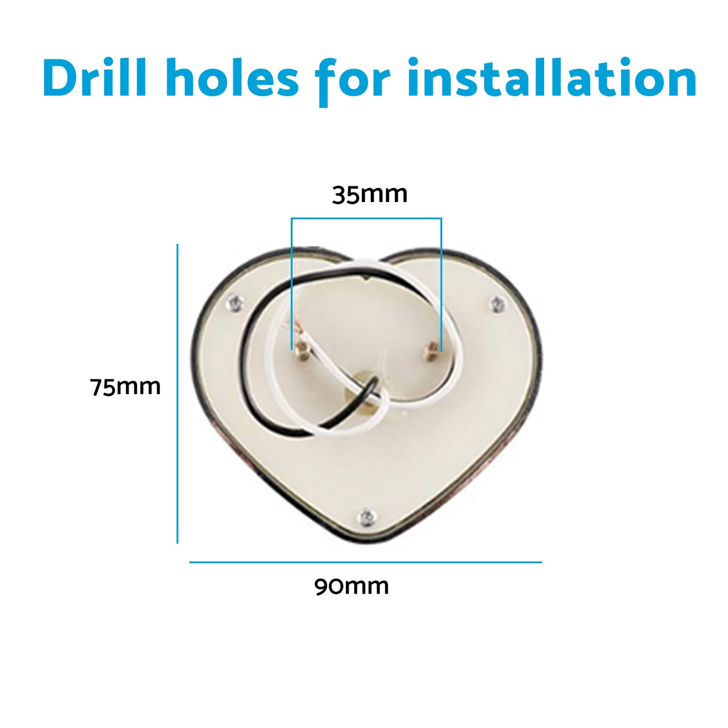 Heart Pair 12V LED Side Marker Indicators Clear Flash Amber