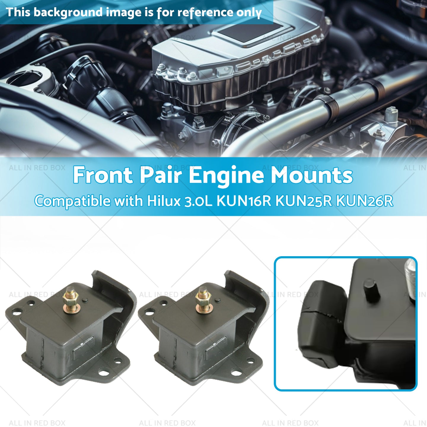 {{ Front Pair Engine Mounts Suitable for Hilux 3. 0L KUN26R KUN16R KUN25R 05-16 }} - Buy Car Parts Online at {{ Kaka Auto Parts }}.