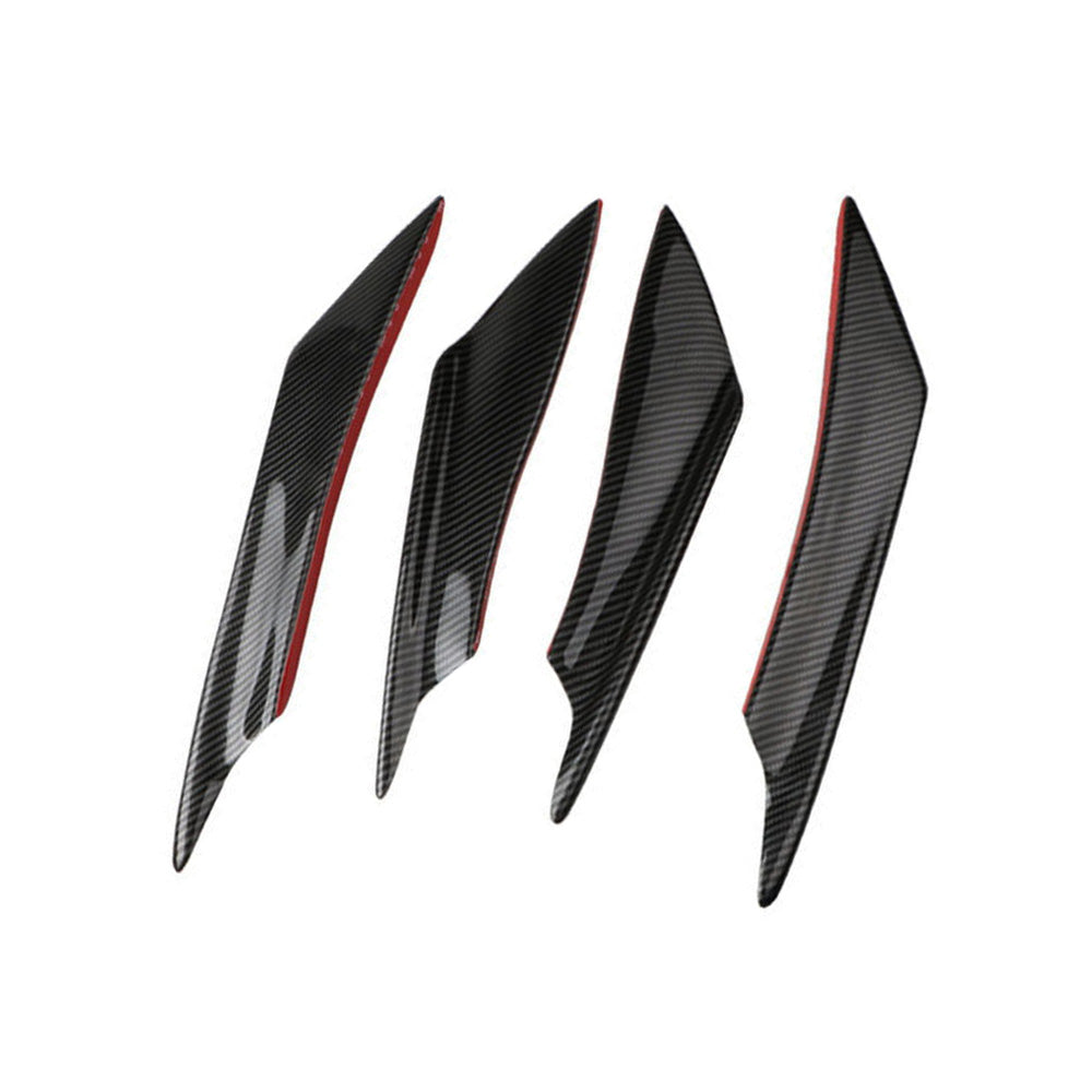 4x Carbon Fiber Bumper Fin Canard Splitter Diffuser Valence Spoiler Lip