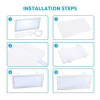 Car Sun Visor LED Makeup Cosmetic Mirror Set With 3-Type Light Touch Screen Suitable For Vehicle Use