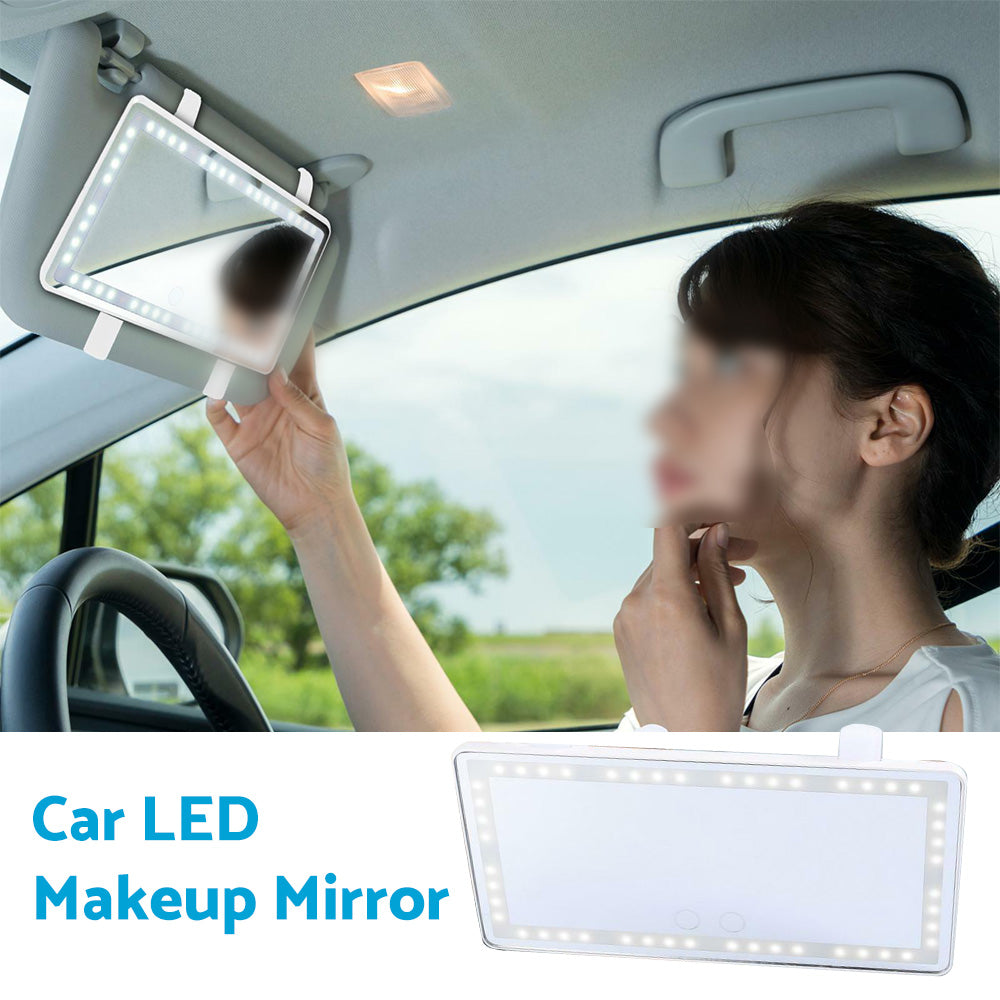 Car Sun Visor LED Makeup Cosmetic Mirror Set With 3-Type Light Touch Screen Suitable For Vehicle Use