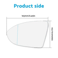 Left Mirror Glass Suitable For VW Golf MK7 MK7.5 2013-2018 Heated Convex w/ Base