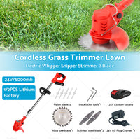 {{ 1/2 Battery Cordless Grass Trimmer Lawn Electric Whipper Snipper Strimmer 7Blade }} - Buy Car Parts Online at {{ Kaka Auto Parts }}.