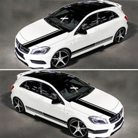 Car Side Body Sticker Vinyl Racing Stripe Decals 5x Long Hood & Roof Universal