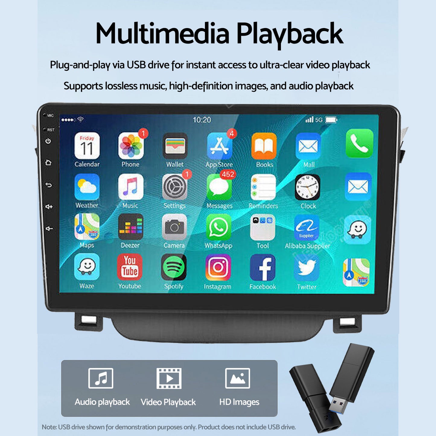 In-Dash Units 9" Touch Screen Stereo CarPlay Suitable For Toyota Corolla 2009-13