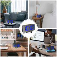 Digital Alarm Clock with Mirror LED Display Suitable For Wall & Bedroom, Snooze Function, Dim Mode