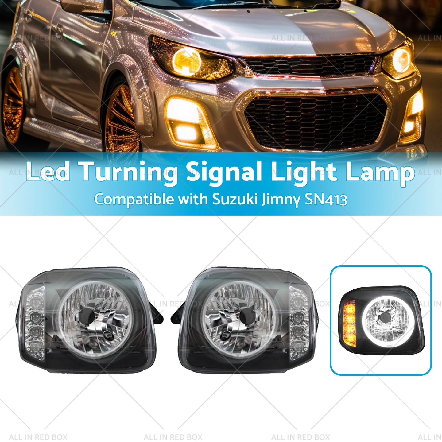 {{ Led Turning Signal Light Lamps  Angel Eyes  Suitablefor Suzuki Jimny SN413 98-17 }} - Buy Car Parts Online at {{ Kaka Auto Parts }}.