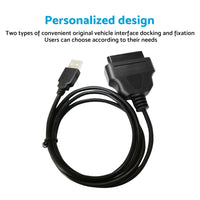 16-Pin OBD2 To USB Adapter Cable Connector Suitable For Vehicle Diagnostic Tool